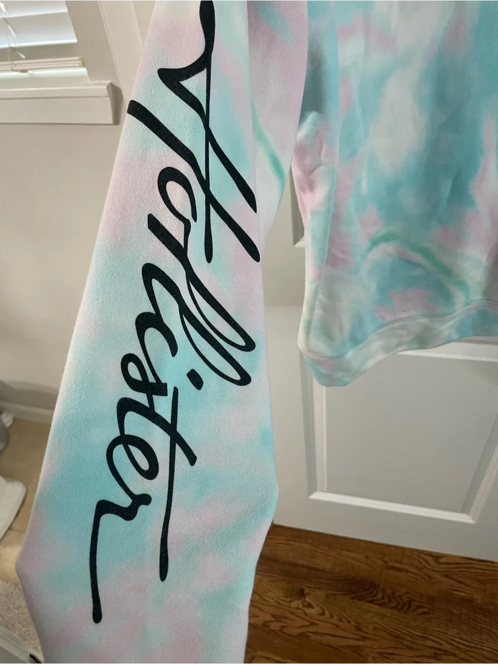 Hollister Pastel Tie-Dye Pullover Hoodie - Pink & Light Blue